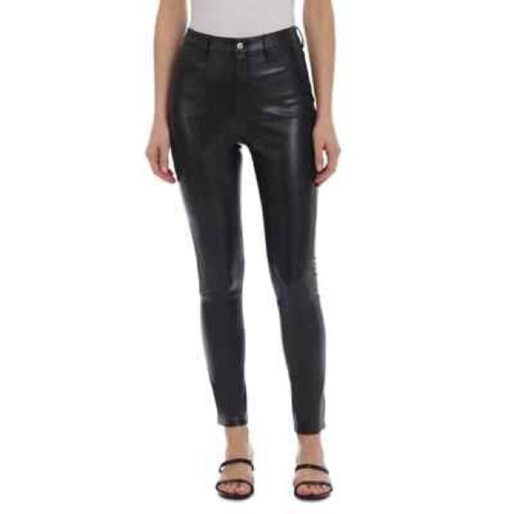 Tahari Women's Black Faux Leather Skinny Jeans - Size 12